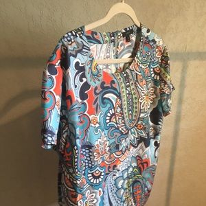J. Crew Silk paisley short sleeve top